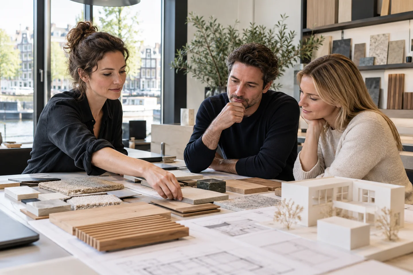 Overleg over indeling van een kamer
